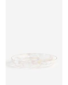 Gedessineerde Glazen Schaal Lichtroze/confetti