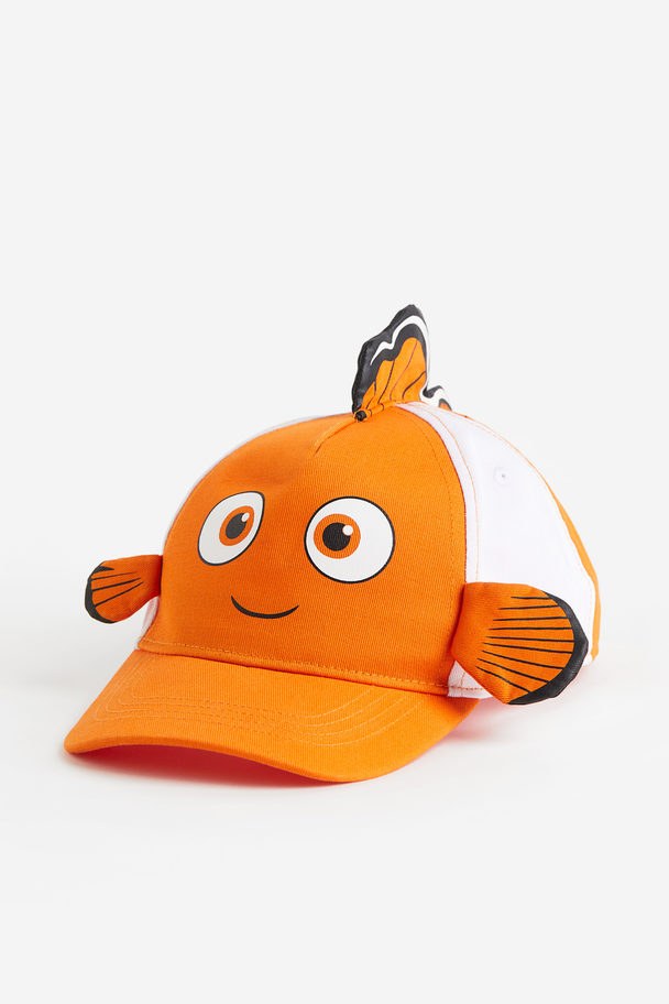 H&M Twill-Cap mit Print und Applikation Knallorange/Findet Nemo