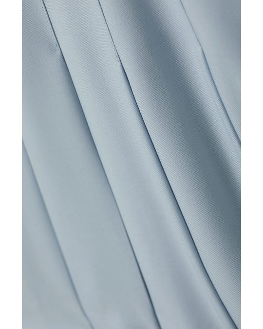 Weekday Check Short Pleated Skirt Light Blue