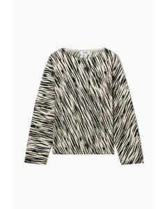 Rounded Pleated Top Beige / Zebra