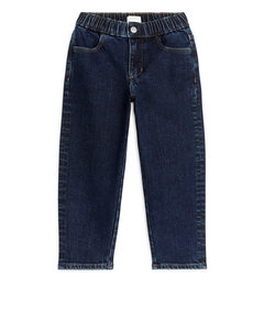 Dra-på-jeans Mörkblå
