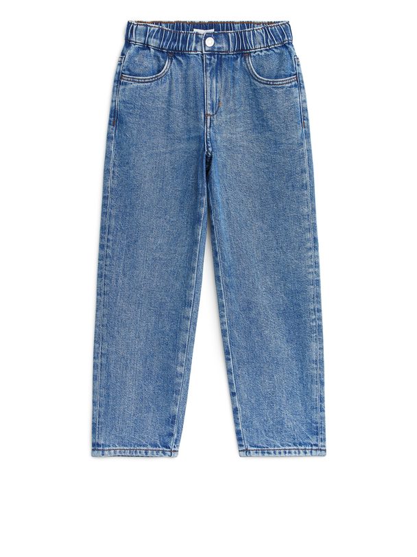 ARKET Dra-på-jeans Tvättad Blå