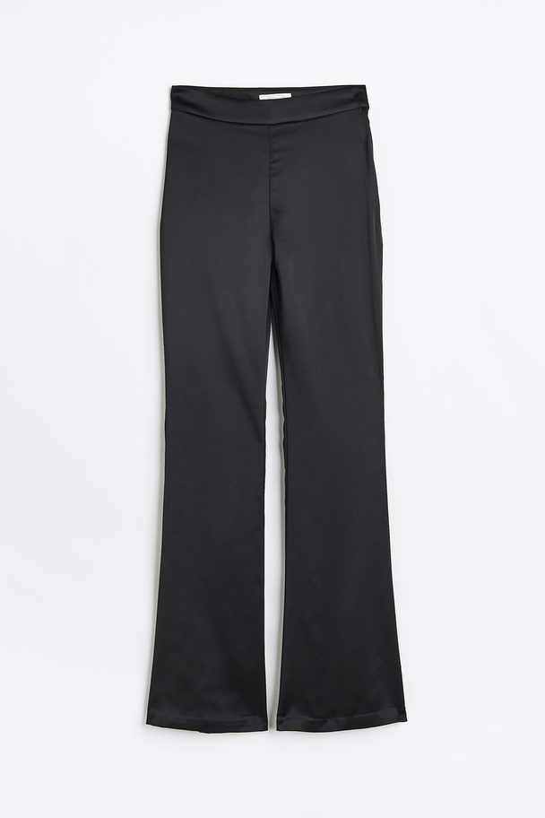 H&M Satin Trousers Black