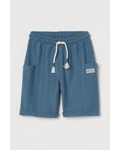 Shorts aus Baumwollmischung Blau