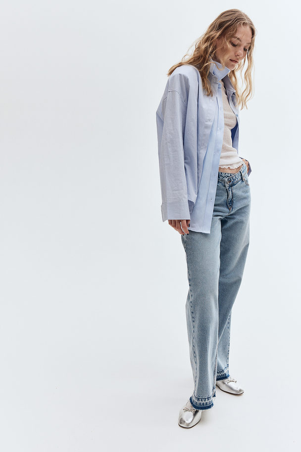 H&M Straight Regular Jeans Lys Denimblå