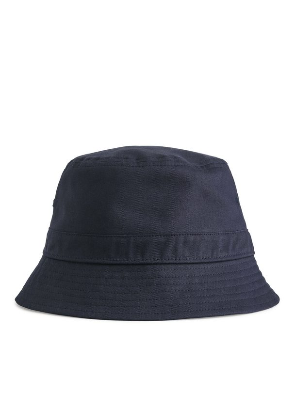 ARKET Cotton Twill Bucket Hat Dark Blue