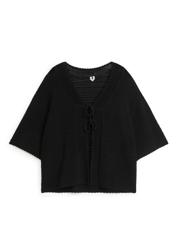 ARKET Lace-knitted Cardigan Black