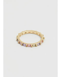 Crystal Stud Ring Gold