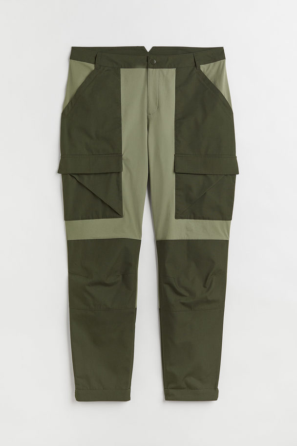 H&M H&m+ Outdoor Cargo Trousers Dark Khaki Green/sage Green