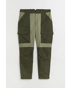 H&m+ Outdoor Cargo Trousers Dark Khaki Green/sage Green