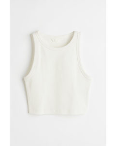Cropped Vest Top White