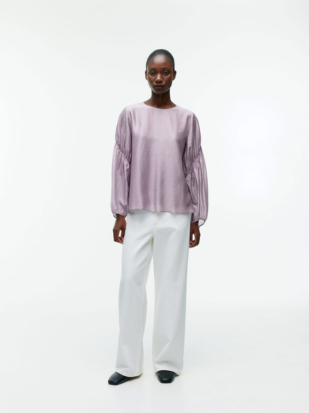 ARKET Puff Sleeve Blouse Lilac