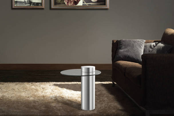 360Living SideTable Ontario 125 silver / clear