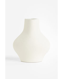 Vase aus Steingut Weiß
