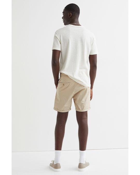 H&M Regular Fit Chino Shorts Light Beige