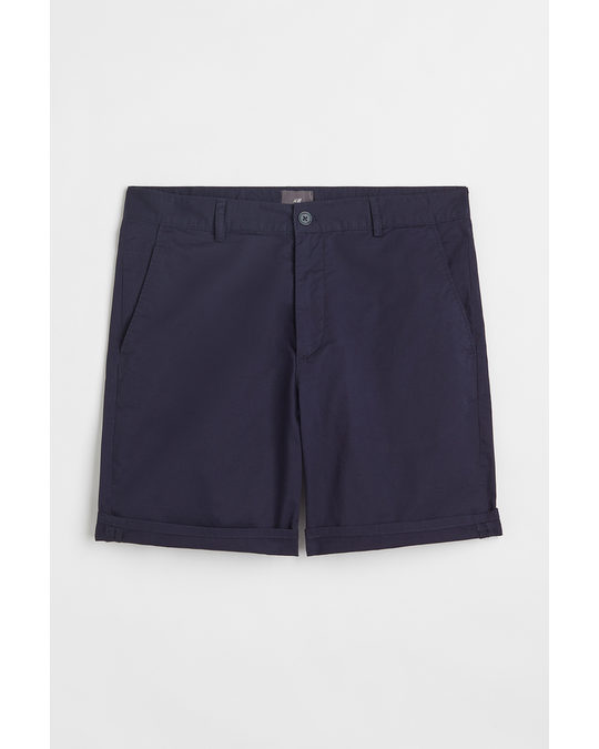 H&M Regular Fit Chino Shorts Navy Blue