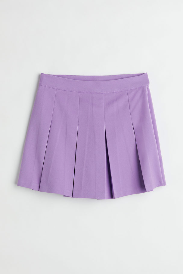 H&M Short Twill Skirt Purple