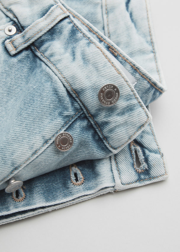 & Other Stories Denim Short Met Hoge Taille Lichtblauw