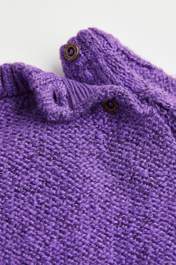 H&M Cable-knit Jumper Purple