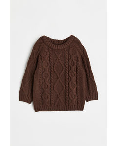 Cable-knit Jumper Dark Brown