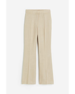 Flared Tailored Trousers Beige