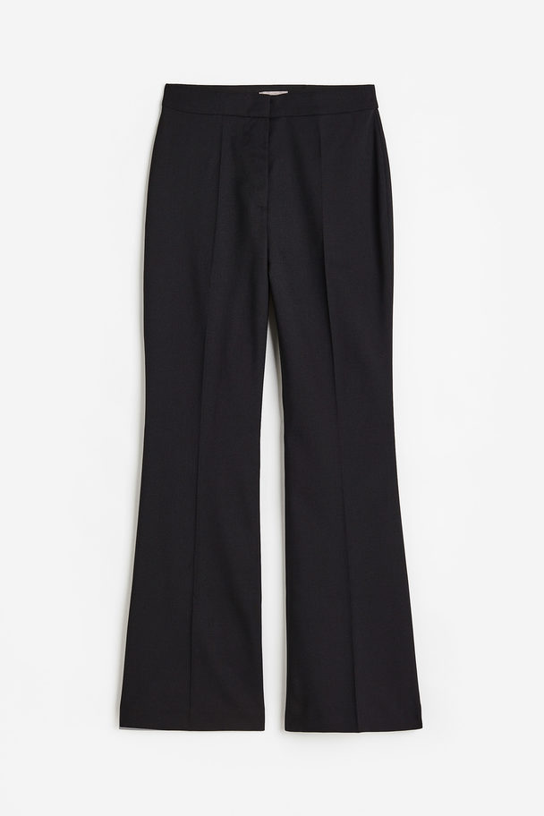 H&M Flared Tailored Trousers Black