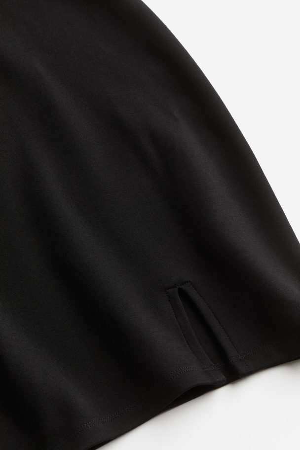 H&M Bodycon-Kleid mit Kappenärmeln Schwarz