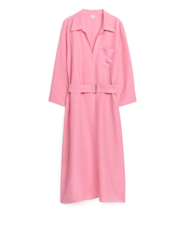 ARKET Belted Tunic Dress Pink