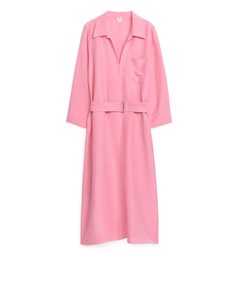 Belted Tunic Dress Pink