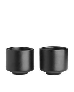 Stoneware Cups Set Of 2 Black
