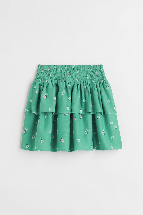 H&M Tiered Skirt Green/floral