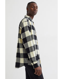 Relaxed Fit Twill Shirt Light Yellow/black