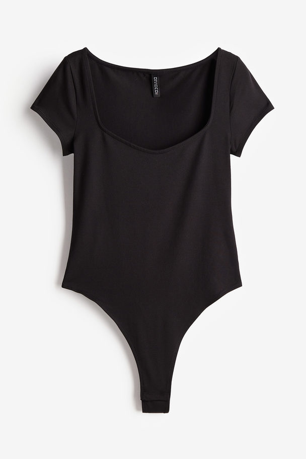 H&M Stringbody Med Hjerteformet Hals Sort