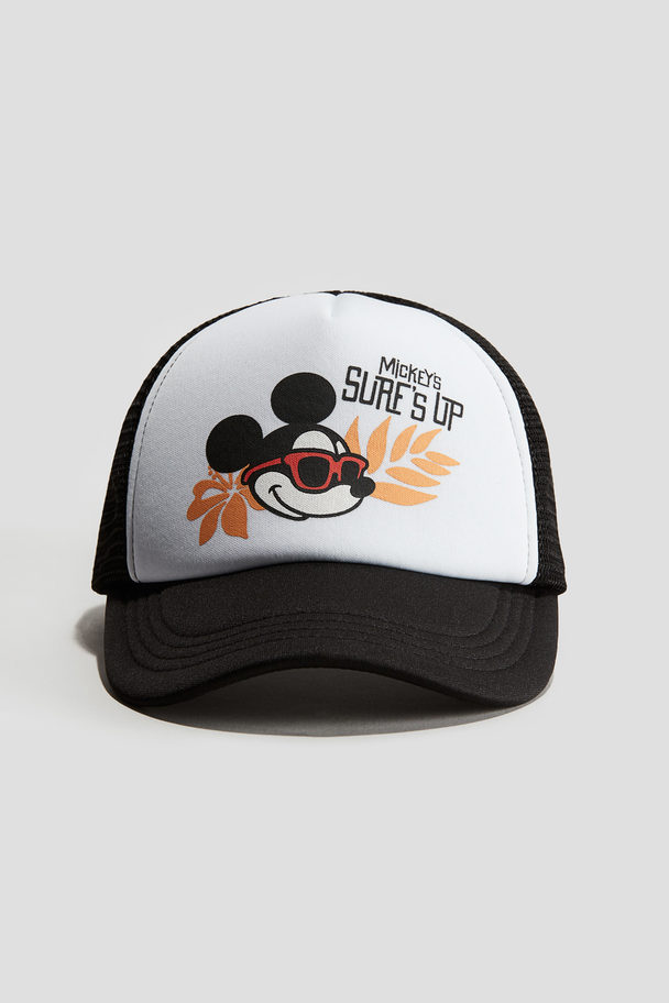 H&M Printed Cap Black/mickey Mouse