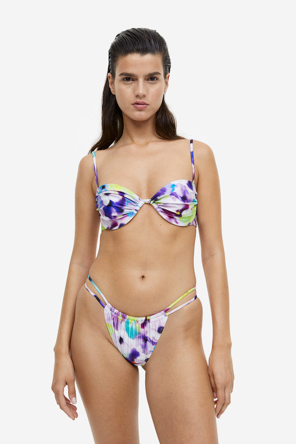 H&M Padded Bikinitop Paars/bloemen