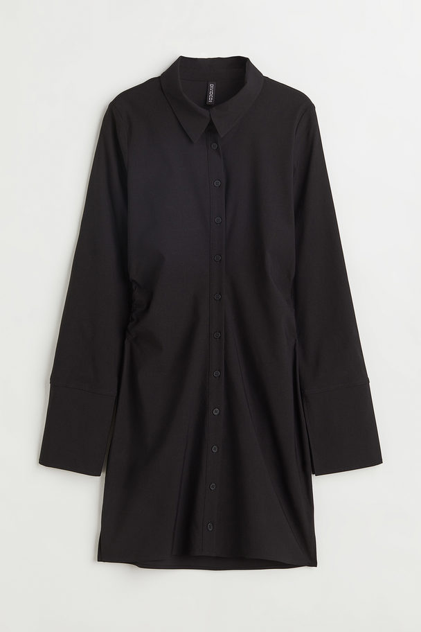 H&M Blusenkleid aus Twill Schwarz