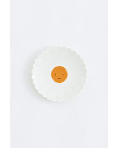 Porcelain Plate White/daisy