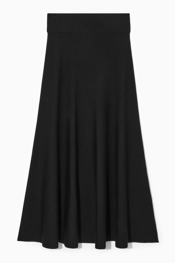 COS Knitted Midi Skirt Black
