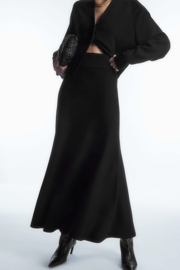 COS Knitted Midi Skirt Black