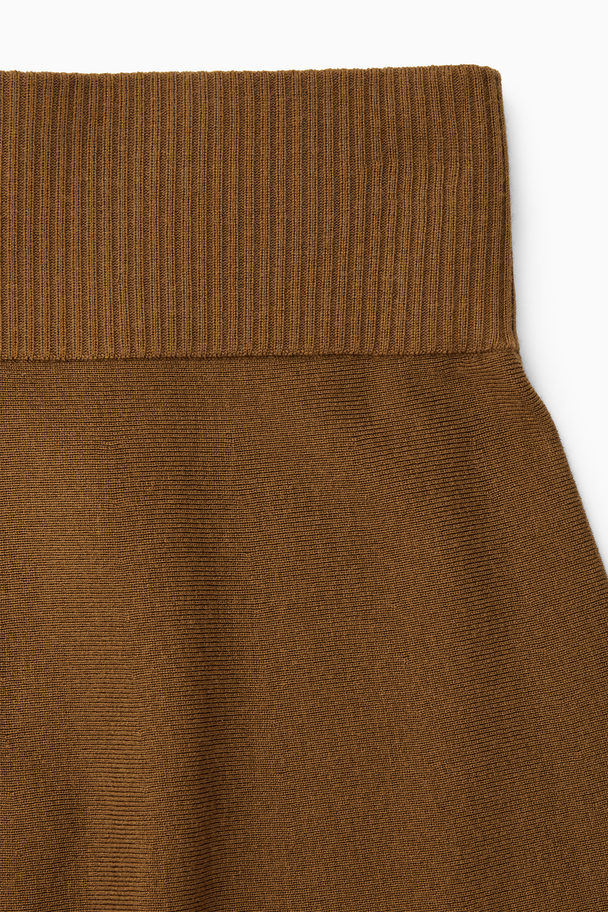 COS Knitted Midi Skirt Brown