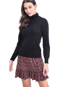 Turtleneck Sweater With Silver Buttons On Sleeves