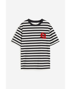 Printed Jersey T-shirt Black/striped