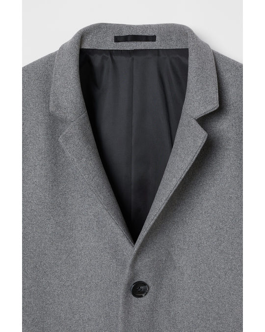 H&M Wool-blend Coat Grey Marl