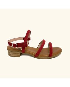 Naxos Flat Sandals Leather And Split Leather Red