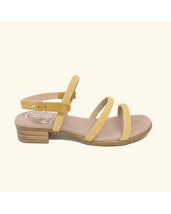 Naxos Yellow Flat Sandals Leather And Split Sandals