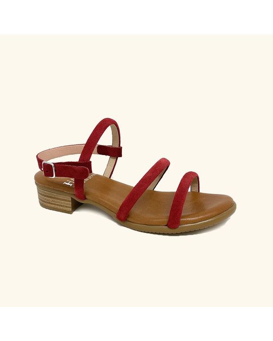 Hanks Naxos Flat Sandals Leather And Split Leather Red