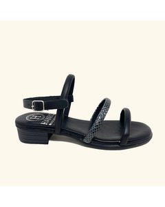 Naxos Flat Sandals Leather Black