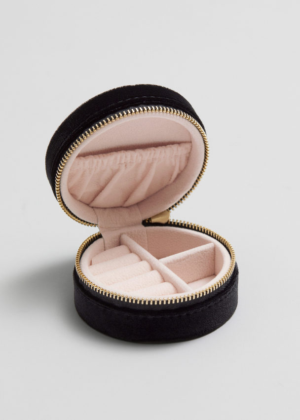 & Other Stories Velvet Jewellery Box Black