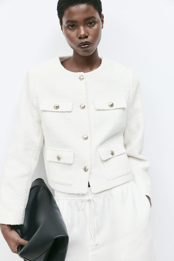 H&M Textured-weave Jacket White