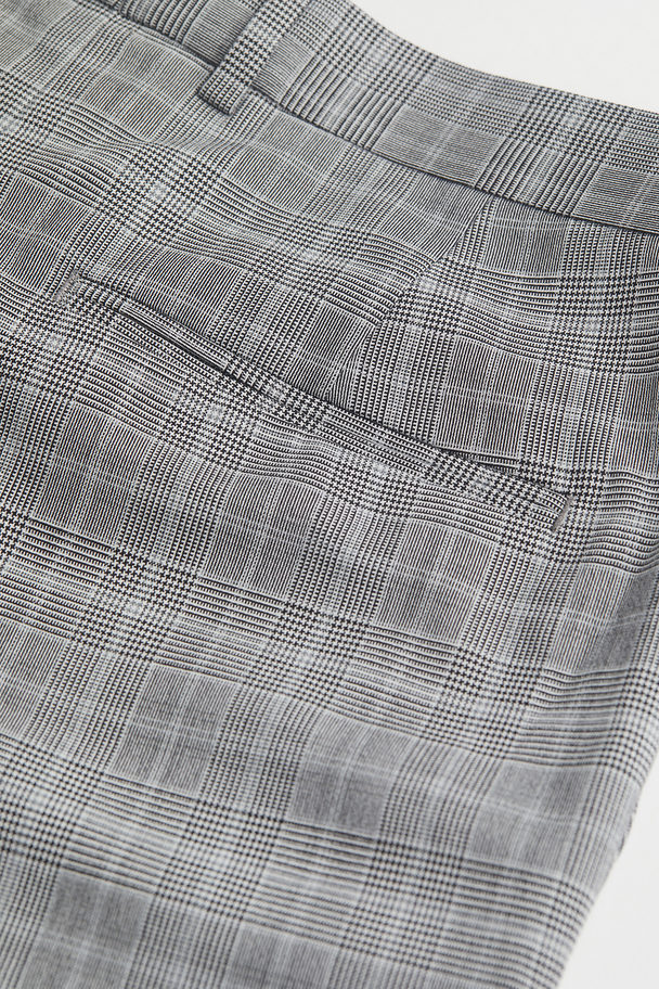 H&M Anzughose in Skinny Fit Grau/Kariert